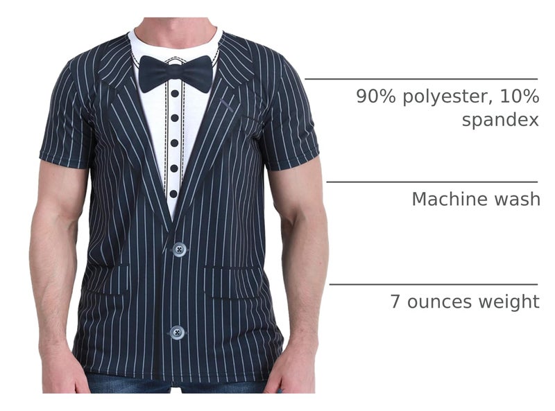 Funny World Tuxedo Shirts for Men, Medium, Bow tie - Image 4